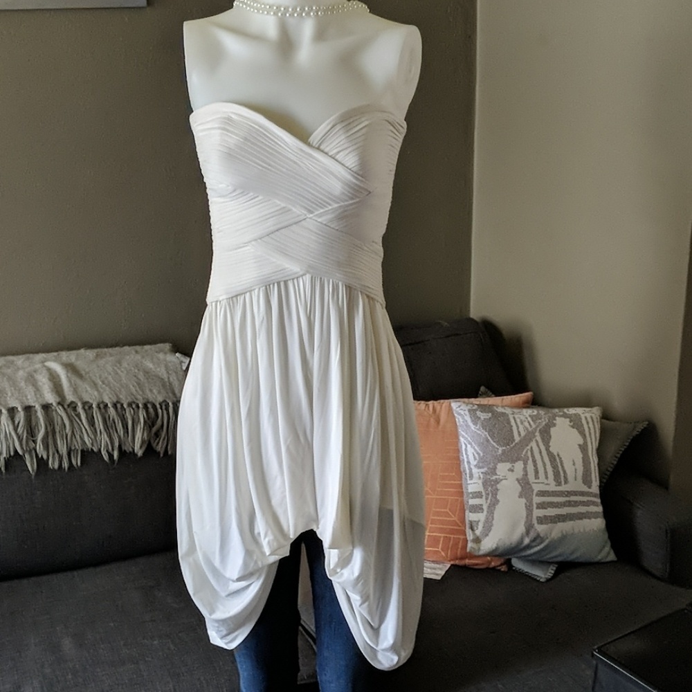 NWT BcBGMaxazria Strapless Cream Dress XS